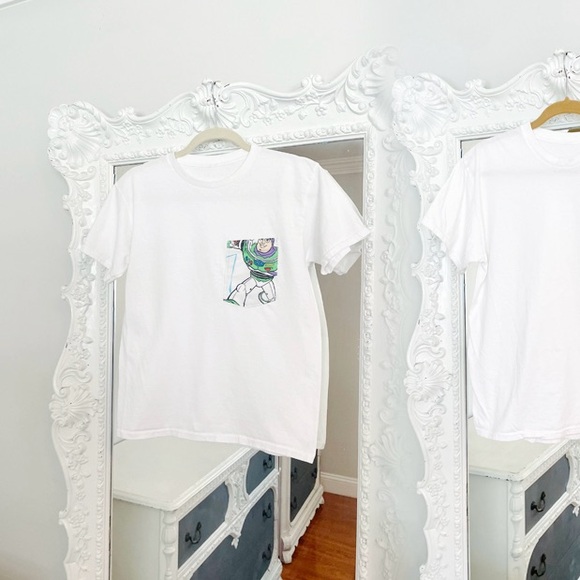 New York Couture *One of a Kind* VINTAGE Reworked Toy Story Pocket T-Shirt - Picture 1 of 6